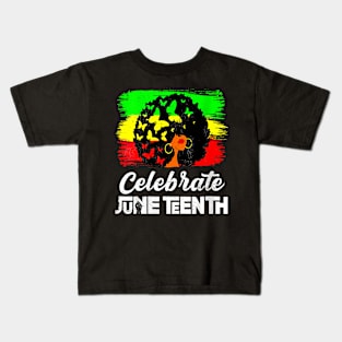 Womens Juneteenth Afro Woman Black Queen African Kids T-Shirt